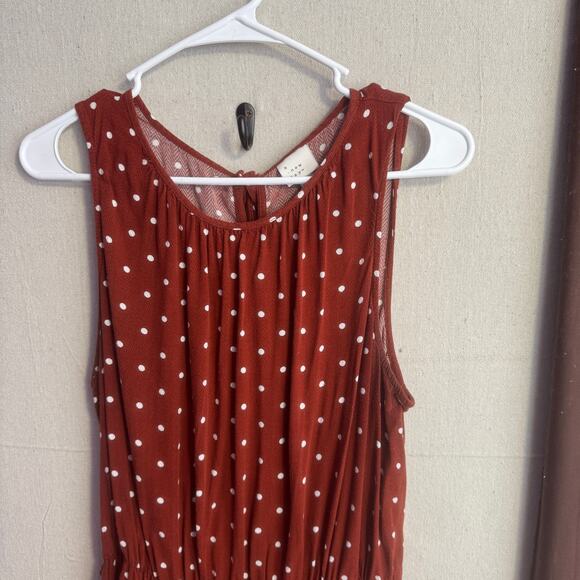 A New Day Dress Size XXL Red White Polka Dot Sleeveless Faux Wrap Tie Back Style - Picture 2 of 11